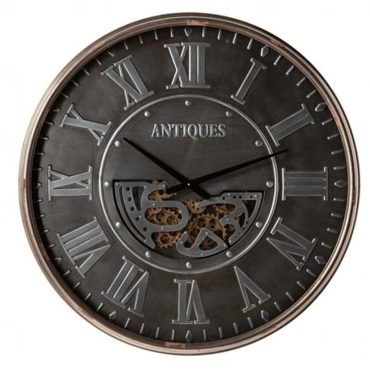 velkorozmerna rustikalna vintage nastenne velke hodiny cierny pohyblivy mechanizmus dekoracia na stenu mediteransky starobylo vyzerajuce hodiny nastenne hodiny lameridiana interier.jpg